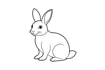 Fototapeta premium Rabbit Silhouette Line Art Vector – Cute and Minimalist Wildlife Illustration for Nature and Pet Design
