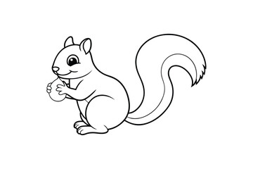 Adorable Squirrel with Acorns Vector Illustration – Playful Wildlife Design for Nature and Woodland Lovers