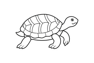 Turtle on the Beach Line Art Vector – Simple and Peaceful Coastal Wildlife Illustration for Ocean and Nature Designs