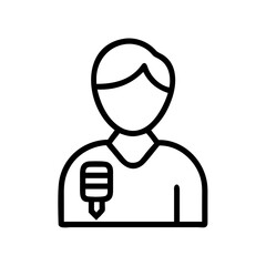 Bold and Iconic Journalism Line Art Illustration – A Perfect Symbol for News, Media, and Reporting Themes