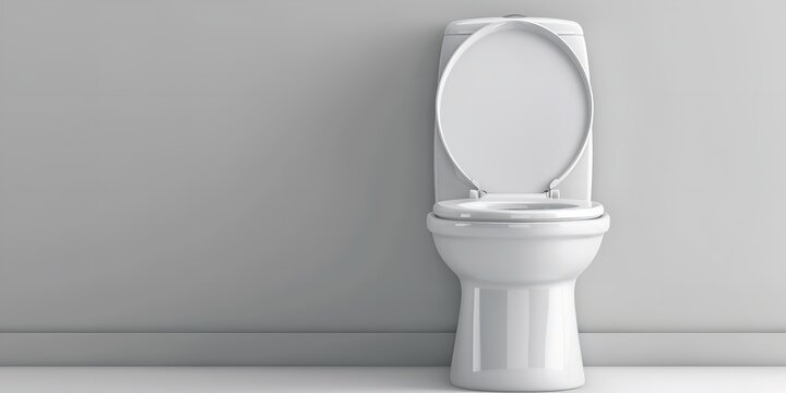 White background with a Parryware One Piece Toilet Seat, Generative AI.