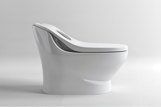 White background with a Parryware One Piece Toilet Seat, Generative AI.