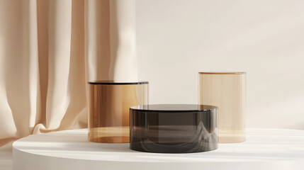 glass podium with minimal background