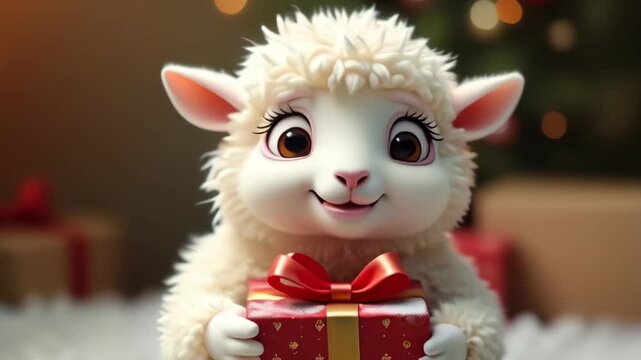 A bally little lamb with a gift