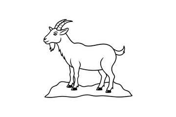 Goat Line Art Vector Illustration Minimalist Farm Animal Design for Rustic and Pastoral Art