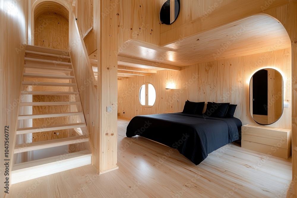 Poster a minimalist apartment with scandinavian-inspired decor, focusing on light, simplicity, and function