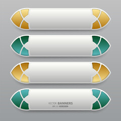 Traditional Arabic label set with Islamic design; gold and green label set