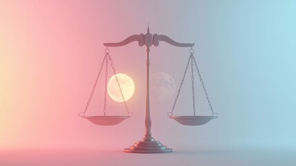Abstract Scales of Justice Balancing Concept Image