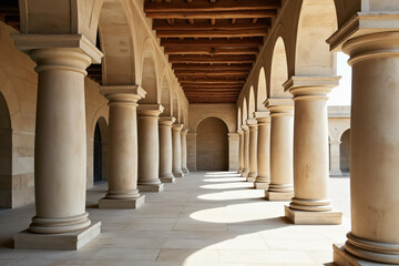 Obraz premium ancient marble columns form elegant architectural accents historic buildings worldwide