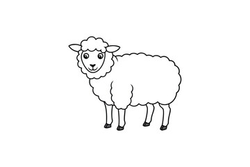 Sheep Line Art Vector – Simple and Rustic Farm Animal Silhouette for Pastoral and Country Design