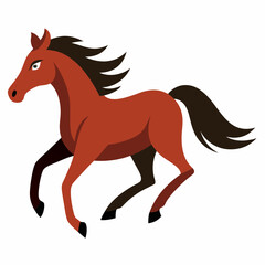 horse silhouette isolated on white