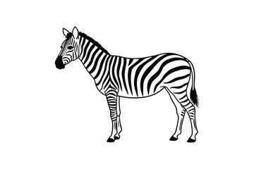 Zebra Silhouette Vector Illustration – Bold and Exotic Wildlife Icon for African Safari Design