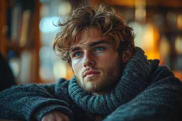 A student feeling isolated after a year of remote learning, symbolizing the social impact of online education on mental well-being. Concept of isolation and mental health.