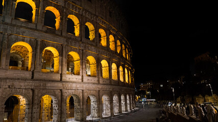 Naklejka premium Rome Coliseum in Italy in the night
