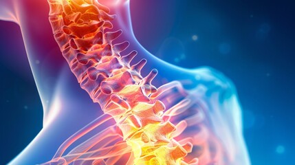 Ankylosing Spondylitis Visual, an informative graphic illustrating vertebral fusion and decreased flexibility in the spine, highlighting effects of this chronic inflammatory condition