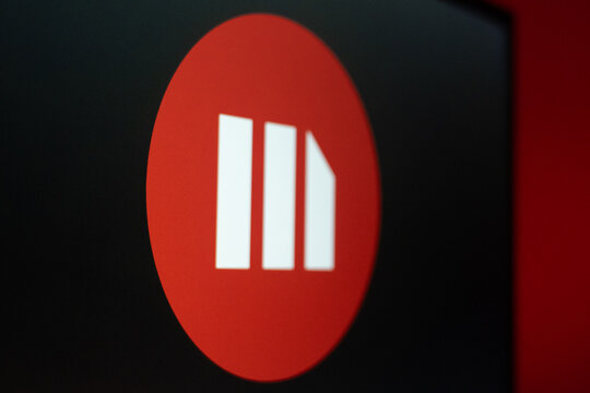 MicroStrategy Logo Icon Displayed on Computer Screen &ndash; Business Intelligence and Analytics Solutions &ndash; MicroStrategy Incorporated (MSTR)