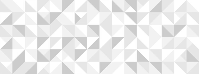 White seamless background of triangles in modern style, flat vector illustration. Cover of gray geometric shapes in retro texture for web design or postcard.