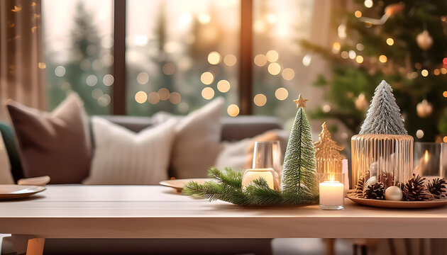 Holiday decor adds festive style to a small table setup for a cheerful home environment_1(443)