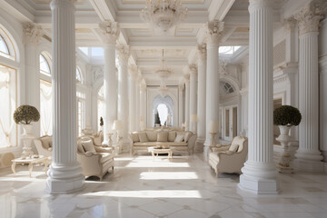 Fototapeta premium Palace interior background columns hall