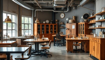 Fototapeta premium Modern creative workspace interior