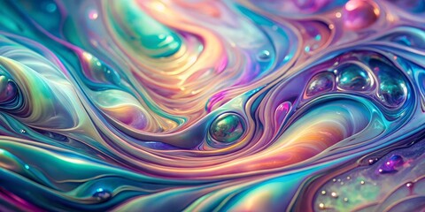 Abstract Swirls of Iridescent Paint, Liquid Art, Acrylic Painting, abstract art, fluid art