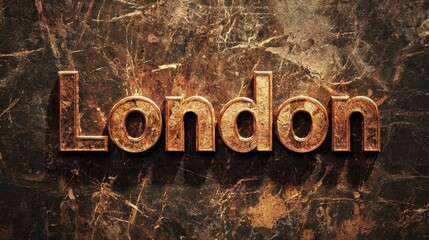 Brown Marble London City symbol art poster.