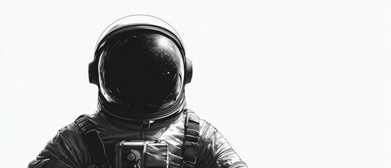 A solitary astronaut in a futuristic suit, capturing the essence of exploration and discovery in the vastness of space.