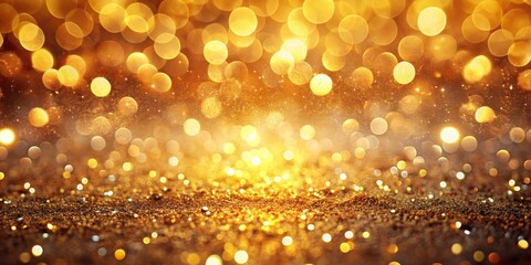 Golden Glitter Bokeh Background with Soft Glow and Sparkling Texture, bokeh, background, gold