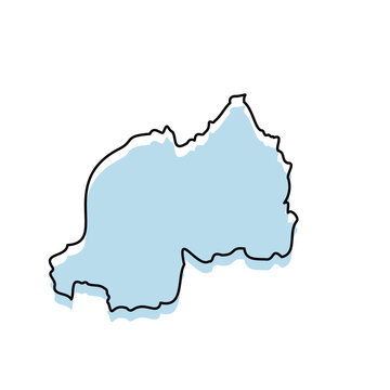 recommend clip art: RWANDA Map with with body and Outline Isolated on white Background