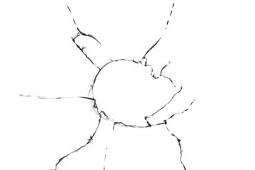 Texture of broken glass on a transparent background