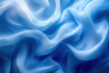 Fototapeta premium Abstract Blue Fabric with Smooth, Curving Waves