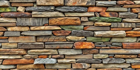 Fototapeta premium Natural Stone Wall Texture Colorful Stonework, Abstract Patterns, Stone Masonry, stone wall, texture, background, stone