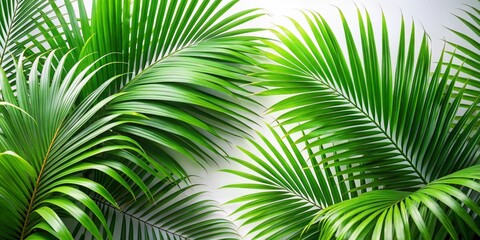 Obraz premium Palm Leaf Texture with White Background, Minimalist, Tropical ,Palm Leaf, Tropical
