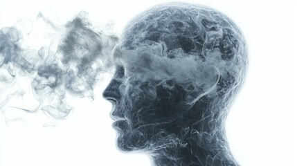 Ethereal Silhouette: Vaping Health Risks Confusion Visualized in Swirling Vapor Shapes - Ultra-Detailed Photo Concept