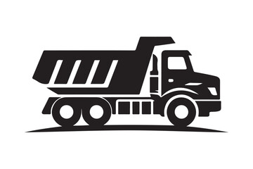 Dump Truck Silhouette Vector Illustration – Perfect for Construction Graphics