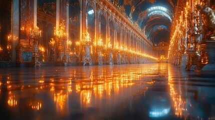 Obraz premium Golden Hallway of Reflections