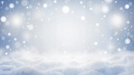 Fototapeta premium Soft winter scene with gentle snowfall and a dreamy white background