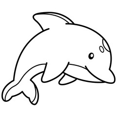 Cute Animal Dolphin Outline