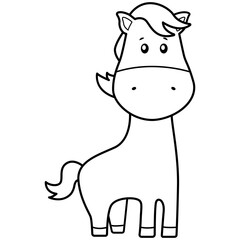 Cute Animal Horse Outline