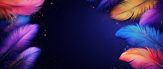 Obraz premium Mardi Gras Carnival, feathers background