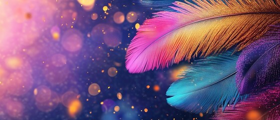 Obraz premium Mardi Gras Carnival, feathers background