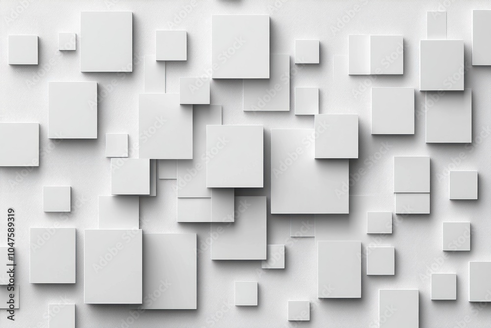 Poster Abstract White Square Pattern on a Textured Background