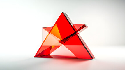 Striking One Way Arrow Icon with Smooth Red Glass Gradient and Refined Studio Lighting on Immaculate Background