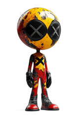 Obraz premium 3d character with error eyes on white background