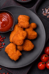 Delicious fresh crispy chicken nuggets, unhealthy food, fast food