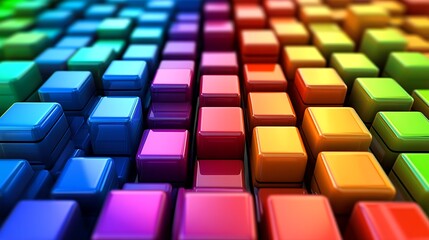 Fototapeta premium Vibrant 3D Geometry with Intersecting Shapes