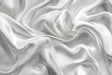 Fototapeta premium Abstract Draped White Fabric with Smooth, Flowing Curves