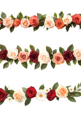 Colorful floral arrangement with roses and daisies on isolated background. transparent background
