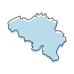 Obraz premium BELGIUM Map with with body and Outline Isolated on white Background