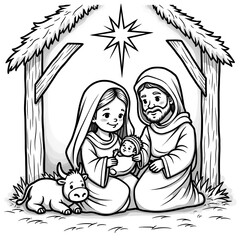  Nativity Scene Coloring Page
